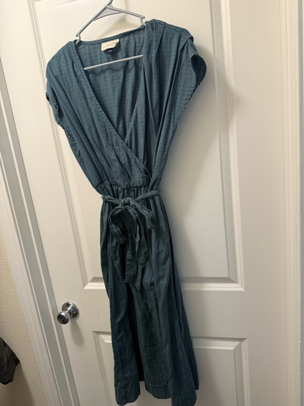 Universal Thread Teal Wrap Maxi Dress with Tie Waist